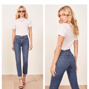 Reformation Jeans Cigarette Jeans Slim Skinny Jeans Julia Cropped Jeans